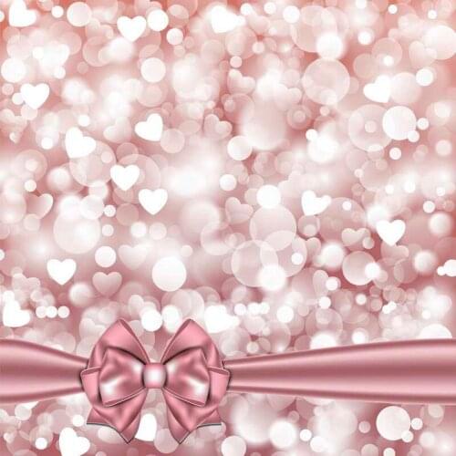 Crystal Water Pink Background White Heart Photography Backdrops for Digital Printed Custom fotografia Studio Props