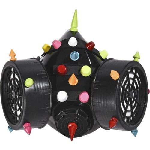 Steampunk Multi Colors Rivets Mask Punk Studs Gas Mask Halloween Costumes Rock Fancy Mask