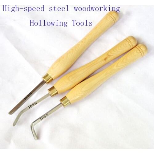 High speed steel woodworking Hollowing Tools,Mini Hollow-Form Turning Set,wood carving tool kit, 3pcs/set