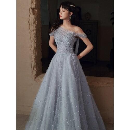 Banquet Evening Dress Skirt Female 2020 New Aura Queen Fairy Student Ladies Temperament Dream Party Long Dress