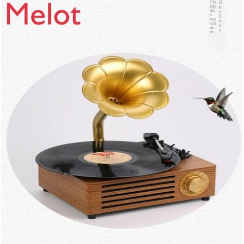 Record Player Mini Phonograph Old-Fashioned Retro Domestic Living Room European-Style Bluetooth Music Record Player
