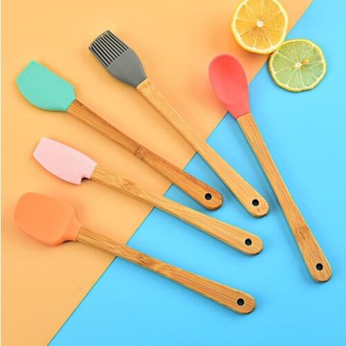 1Set Kitchen Silicone Cream Butter Cake Spatula Batter Scraper Brush Multi-use Butter Mixer Cake Brushes Baking Tool-Kitchenware