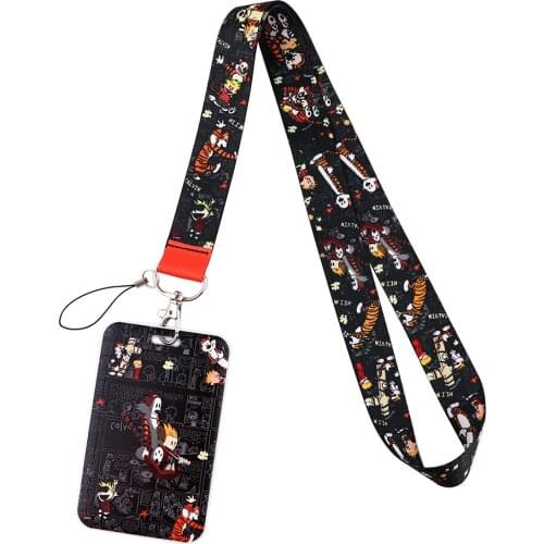 1pcs ZF2731 Tiger And Friend Creative Lanyard Card Holder Student Hanging Neck Phone Lanyard Badge Subway Access Card Holder