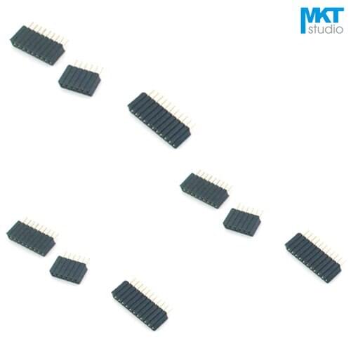 100Pcs 1.27mm Pitch Single Row Straight Pins 4.6mm Female PTH Pin Header For Arduino 2P 3P 4P 5P