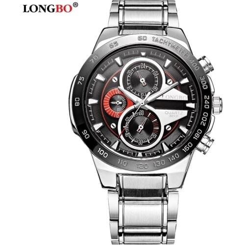 2017 Longbo Military Men Stainless Steel Watch Casual Sport Quartz Wristwatches Mentre Hombre Relogio Masculino Fashion Watches