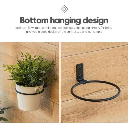 3 Pcs Plant Holder Ring Flower Pot Holder Wall Mounted Metal Planter Shelf Home Decor Hangers Outdoor Decorative 4/6 Inch