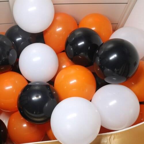 30pcs Halloween balloon White Black Orange 12 inches Latex Balloons Wedding Baby Shower Graduation Kids Birthday Party Supplies