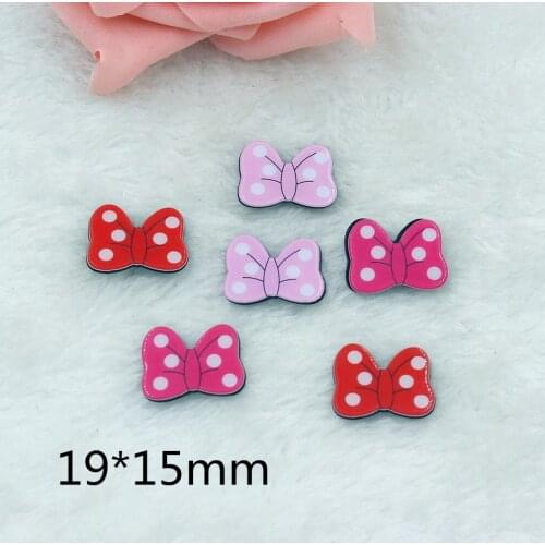 50pcs/lot planar resin bows mix colors for kids hair resin cabochons accessories19*15MM