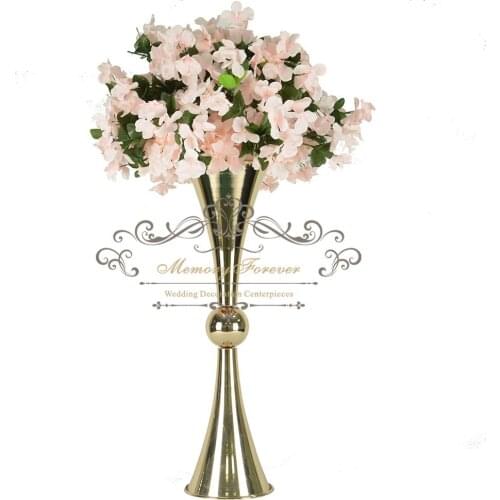 59 cm Tall Wedding Decoration Table Centerpiece Trumpet Vases Metal Flower Holder Home Decor