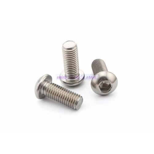 60pcs/Lot Metric Thread ISO7380 M5 Stainless Steel Button Head Hex Socket Cap Screws Bolts Brand New