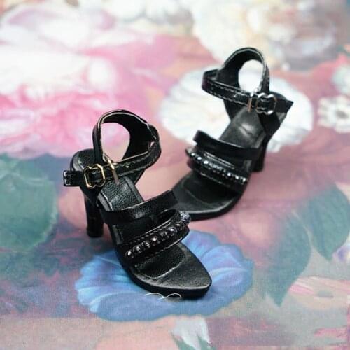 AIIaosify BJD Doll Shoes 1/3 Noble Diamond High Heels Black/White