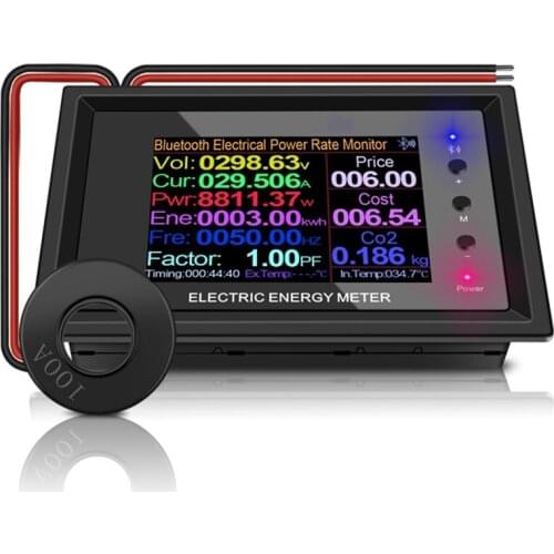 AT24C 100A 2.4Inch Digital Voltmeter Meters Indicator Power Energy Ammeter Current Amps Volt Wattmeter Tester Detector