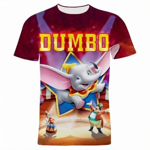 Dumbo Disney Movie 3D Print Children T Shirt Summer Cartoon Anime Women Clothes Short Sleeve Oversized Mens T-shirts