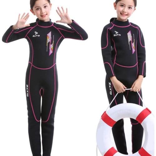 Kids Wetsuits for Boys Girls Long Sleeve UV Protecting Back Zip Youth Diving Suit Neoprene Swimsuit MC889
