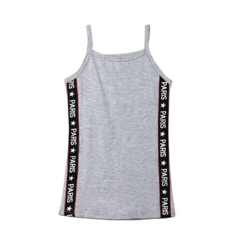 Boutique girl Dress New girl child summer princess sleeveless gray simple casual travel dress