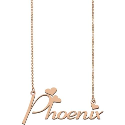 Phoenix Custom Personalized Stainless Steel Name Necklace for Women Girls Best Friends Birthday Wedding Christmas Mother Gift
