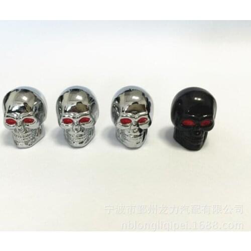WholeSale 500pcs/lot ABS & Copper Skull Dust Valve Caps with O rings for Car Bike Scooter Quads Motorbikes Schrader SUV