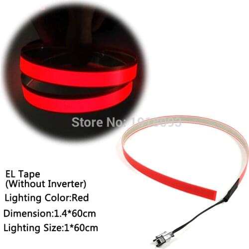 Red EL Strip not include Driver 60*1cm EL Glowing Tape DIY Material LED Strip for Event Party Decoration