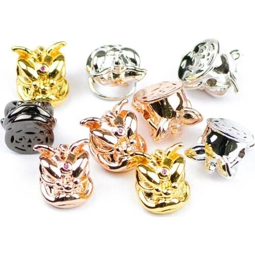 YHBZRET 4pcs Lion Dance head Pendants Copper beads Spacer animal Charms Loose beads for Jewelry making bracelet DIY accessories