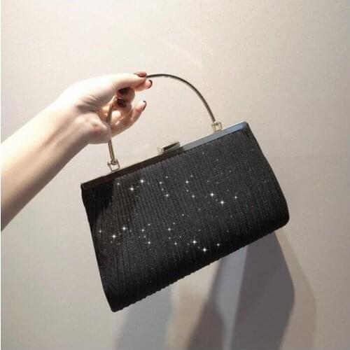 Women Mini Handbag Luxury Apricot Evening Clutch Bag Party Chain Shoulder Bag Female Sequin Wedding Purse Bag Bolso noche mujer