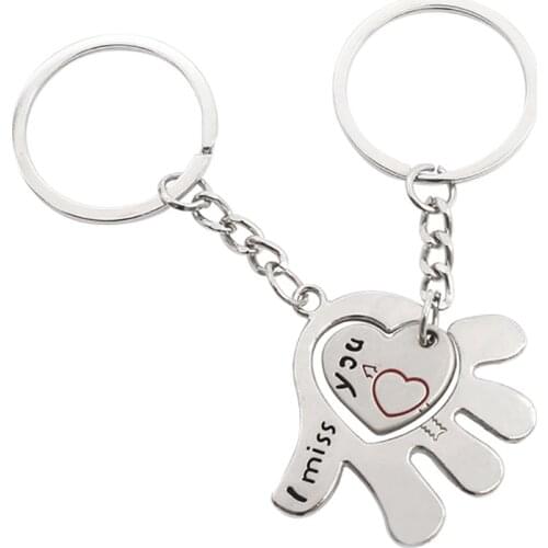 2 Pieces Of Fashion Men And Women Couples Key Chain Creative Palm Key Chain Personality Men And Women Zinc Alloy Jewelry