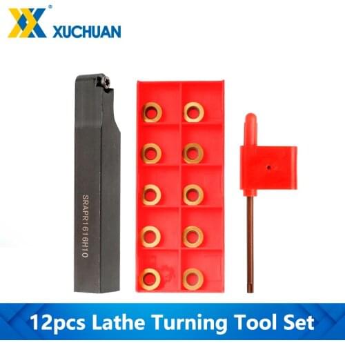 Lathe Turning Tool Set SRAPR1616H10+10pcs Insert Blades For Lathe Turning Tools CNC Tool Holder Set Turning Holder Tool Set