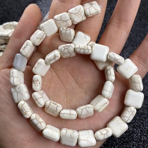 Natural Stone Square Shape High Quality charm small Beads for Jewelry Making DIY Necklace Bracelet Accessories