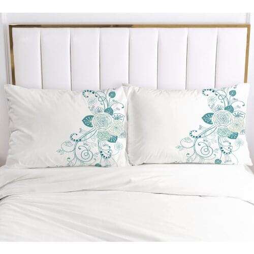 2PCS Pillowcase Home Decoration Pillow Cover Cases Bedding Print 3D HD Pink 70x70cm 50x75cm 50x70cm 80x80 Simple Blue