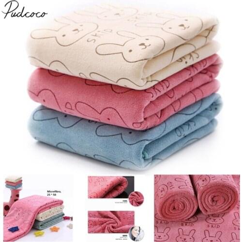 2019 Brand New Newborn Infant Baby Kids Soft Flannel Towels Cartoon Rabbit Print Blanket Bath Washcloth Swimwear Baby Towel
