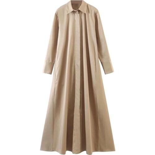 2020 New Women Dress Shirt-style Long Sleeves Plus Size Oversize Long Dress elegant Femme Robe Ropa Mujer Vestidos