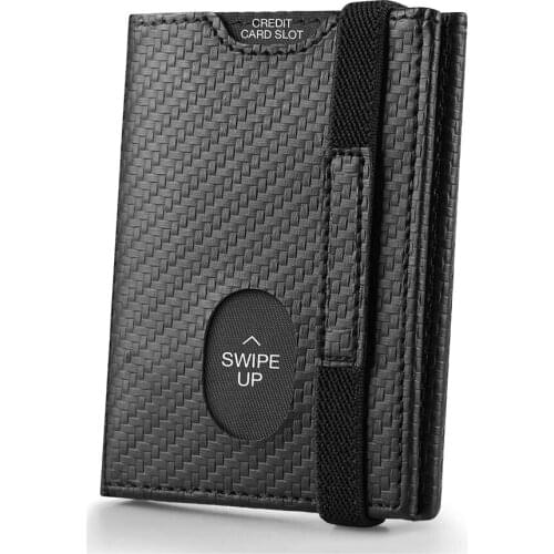 2021 New Man Wallet Multifunctional Men Clutch Carbon Fiber Card Holder Slim RFID Blocking Case Box Thin PU Leather Bag