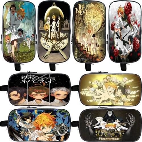 The Promised Neverland Pencil Case Large Capacity Girls Makeup Bag Boys Pencils Pouch Stationery Children Back To School Gift