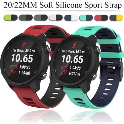22mm silicone Strap For Samsung Galaxy watch3 45mm/Huawei GT 2e/Xiaomi LS05 20mm Replacement band For Garmin Forerunner 645/245