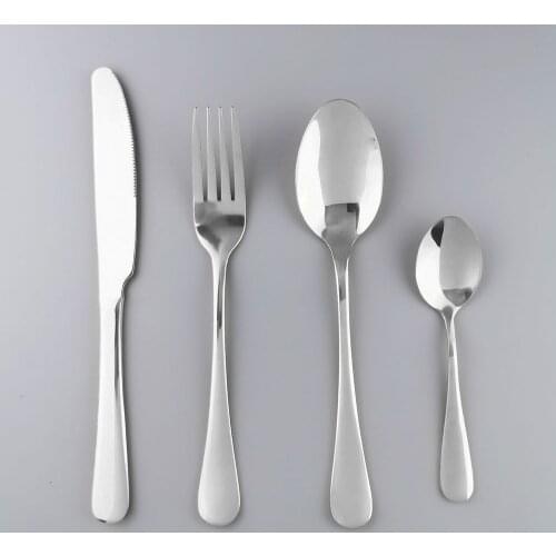 Silver Cutlery 18/10 Stainless Steel Silverware Set Dinnerware Fork Knife Spoon Flatware Set Kitchen Dinner Tableware Set