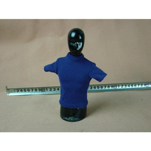 1:6 Scale Blue short-sleeved T-shirt For 12" Male Body Doll