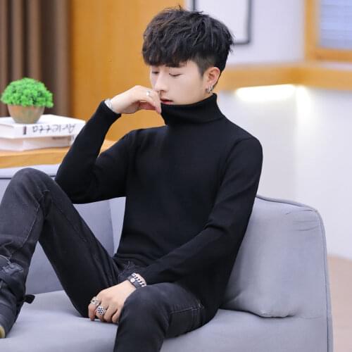 Turtleneck sweater mens winter Korean style trend loose casual thickening bottom line clothes