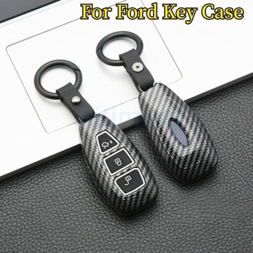 Carbon ABS Silica Gel Car Remote Key Cover Case for Ford Focus 3 4 ST Mondeo MK3 MK4 Fiesta Fusion Kuga 2013 2014 2015 2017 2018