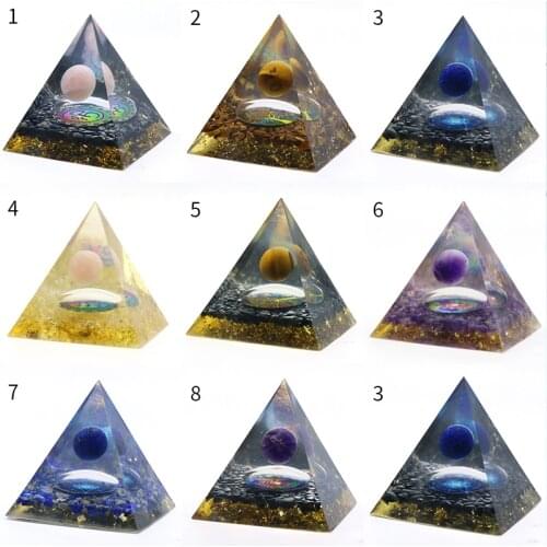 Natural Stone Bead Ornaments Top Selling Triangular Pyramid Resin Ornaments for Jewelry Making DIY Furniture Accessories