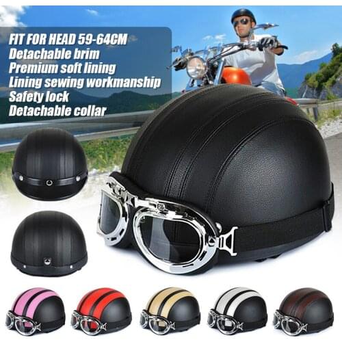 Motorcycle Parts Fashion Unisex E-Bike Moto Scooter Helmet for Men Women Summer Helmets with High Quality Goggles Half Helmet