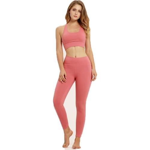 Womens Seamless Yoga Suit 2 Piece Sports Bras+Leggings Sets Stitching Gym Running Set Tight Sportswear Fitness Sport For Women