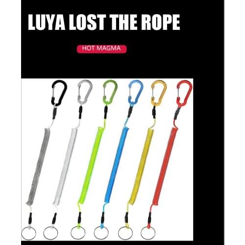 1.2m Steel Wire Anti-Lost Stretch Rope Sub Plier Control Fish Hanging Keychain Buckle Secure Lock Rope Pull Tackle Fishing