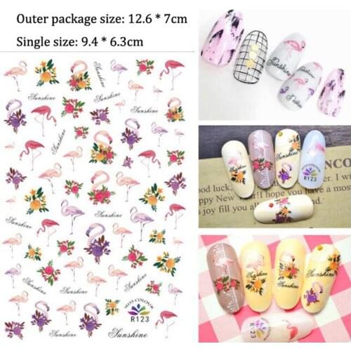1pc Kawaii Flamingo Nail Sticker Cartoon Animal Strap Rubber Sticker DIY Album Bullet Journal Decorative Office School Supplies