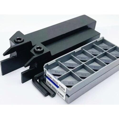 10PCS DGN 3003J DGN 3003C 3mm grooving carbide insert + 1PC DGTR2020-3T20 DGTR1616-3T20 DGTR2525-3T20 Turning holder set