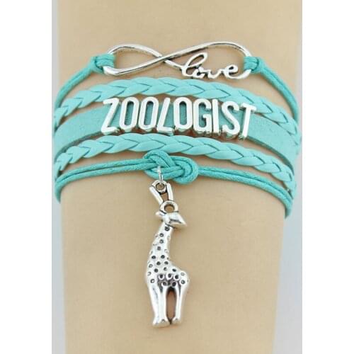 10PC/lot Infinity Love Zoologist Giraffe Charm Wrap Bracelets Braid Charms Bracelet Gifts For Women & Men Bracelets Jewelry