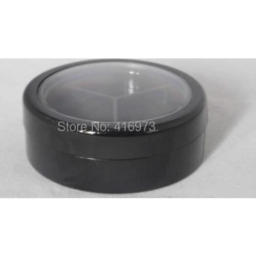 100pcs/lot empty compact case 3 color round jar for eye shadow with clear window cosmetic packing