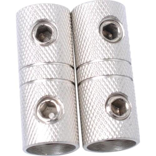 2 Pieces 4 AWG Speaker Wire Coupler Butt Connector Terminal Joiner Screw Brass Nickel Plated Finish Ultimate Power Delivery