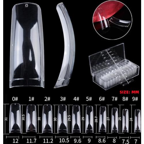 500pcs Clear Half Cover False Nails Square Shape Long Fake Nails Fingernail Artificial Nail Art Tips Salon DIY