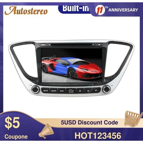 For Hyundai Verna 2016-2019 Car DVD Player Android 10.0 128 4GB GPS Navigation Auto Radio Stereo Head Unit Multimedia Player