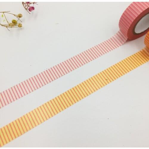 Free shipping Beautiful 15mm*10m high quality washi paper tape/Orange and Red Line masking japan washi tape