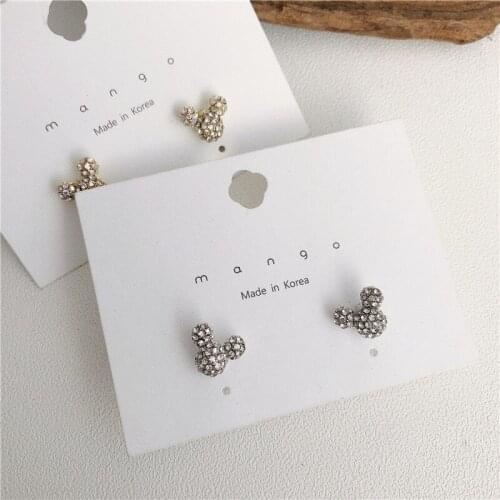 Shining Zircon Stud Earrings Cute Earrings Women Sweet Girls Tiny Delicate Earrings Handmade High Quality Children